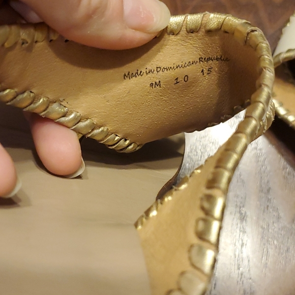 Jack Rogers sz 9 Alana Bone/Gold Dress Sandal - Picture 7 of 7
